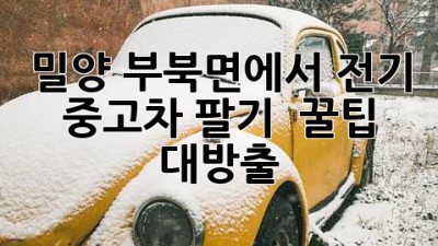 밀양 부북면에서 전기 중고차 팔기 🚗💨 꿀팁 대방출!